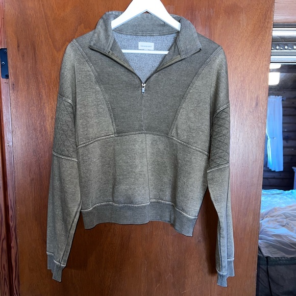 Sage Green Cropped Quarter Zip - Picture 8 of 10
